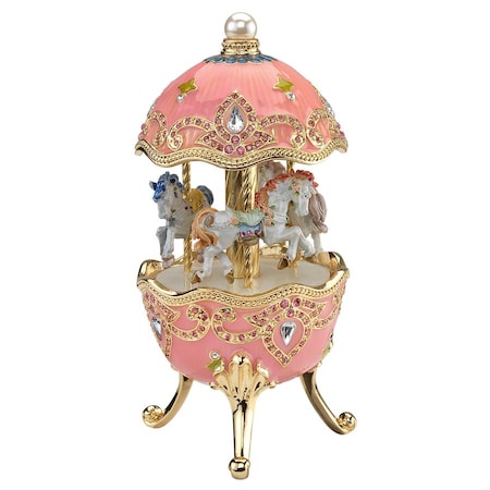 Design Toscano Horse Carousel Romanov Style Enameled Musical Egg FH24662